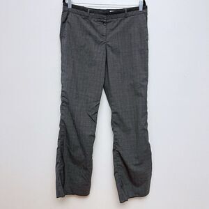 Boss Hugo Boss Womens Size 8 Gray Plaid Raw Hem Dress Pant Wool